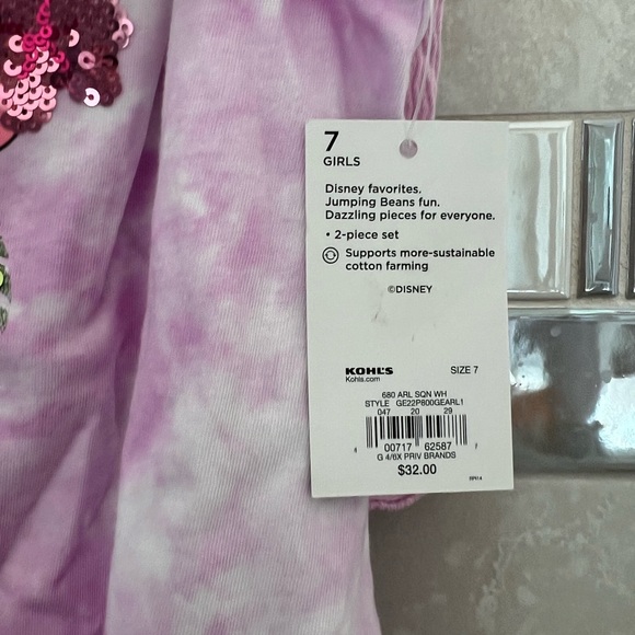 Two piece Disney Little mermaid Ariel short outfit Jumping Bean (size 7) - Picture 3 of 5